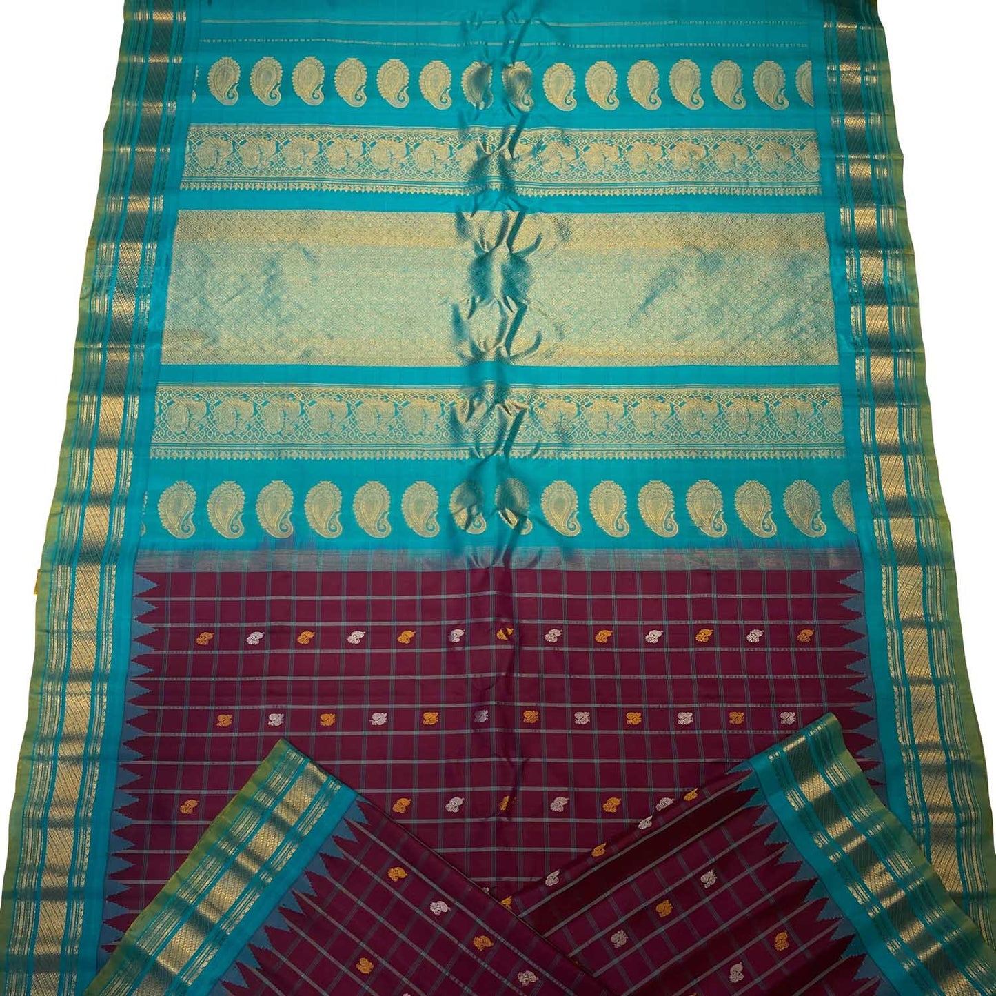 Purple Gadwal Handloom Pure Silk Saree - Luxurion World