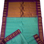 Exquisite Blue Gadwal Handloom Silk Saree - Luxurion World
