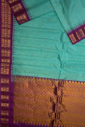 Exquisite Blue Gadwal Handloom Silk Saree - Luxurion World