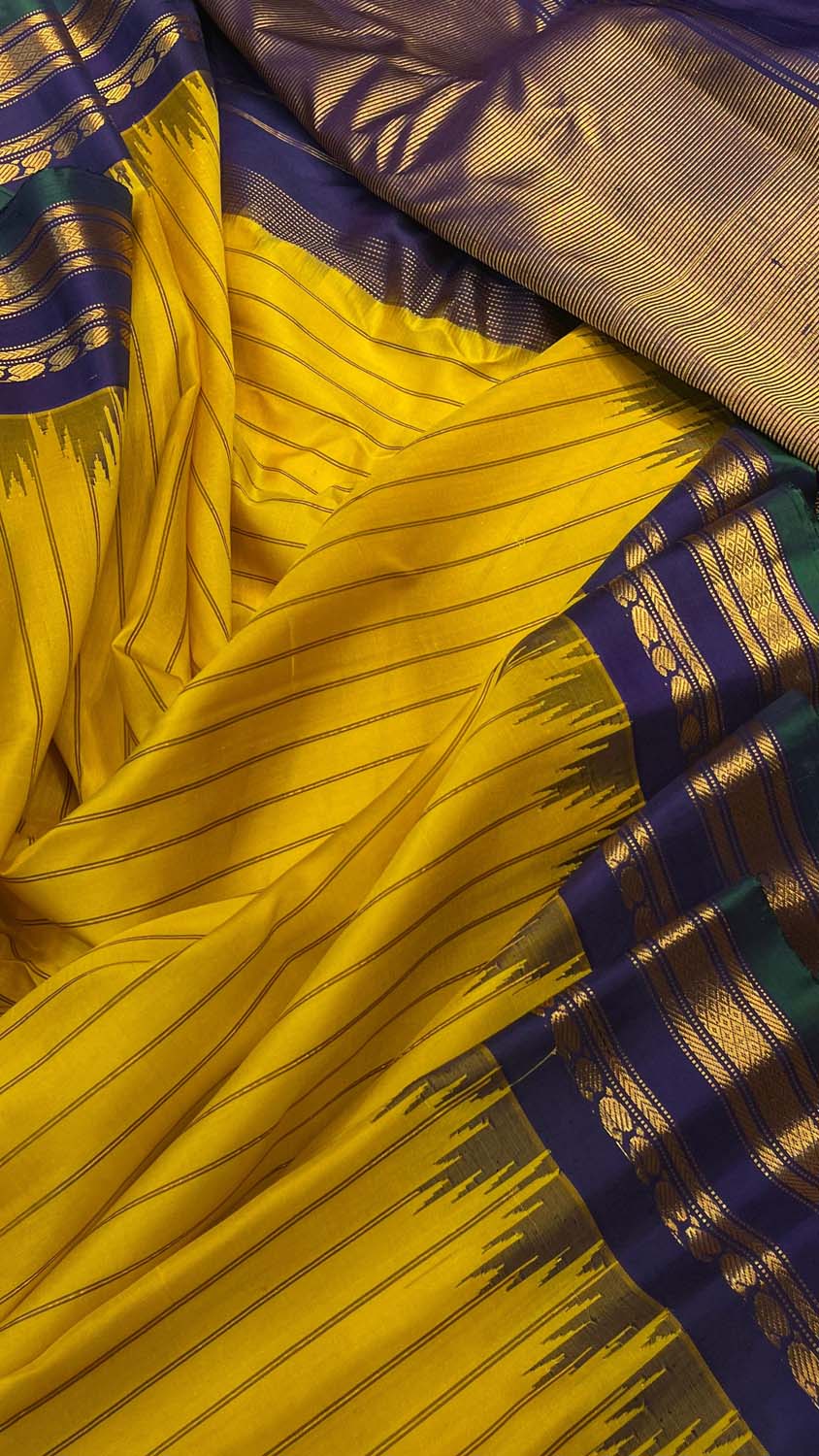 Yellow Gadwal Silk Saree: Elegant & Luxurious - Luxurion World