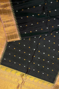 Exquisite Black Gadwal Handloom Silk Saree - Luxurion World