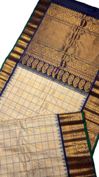 Pastel Gadwal Silk Saree: Handloom Elegance - Luxurion World