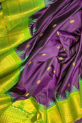 Royal Purple Pure Silk Saree - Handloom Gadwal Collection - Luxurion World