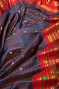Exquisite Blue Gadwal Handloom Silk Saree - Luxurion World