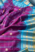 Purple Gadwal Handloom Pure Silk Saree - Luxurion World