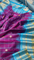 Purple Gadwal Handloom Pure Silk Saree - Luxurion World