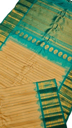 Pastel Pure Gadwal Silk Handloom Saree with Kanjeevaram Border - Luxurion World