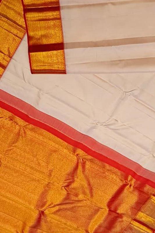 Pastel Pure Gadwal Silk Handloom Saree - Elegant and Timeless - Luxurion World