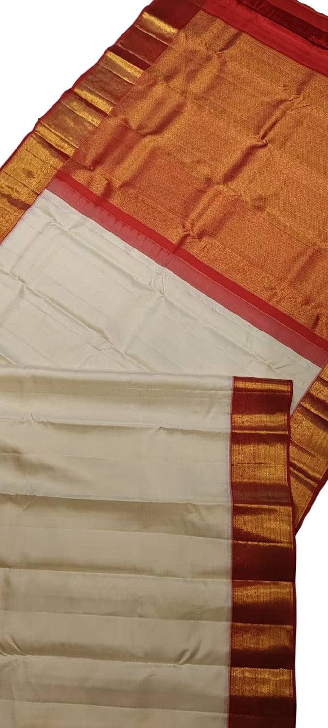 Pastel Pure Gadwal Silk Handloom Saree - Elegant Elegance - Luxurion World