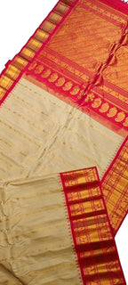 Exquisite Pastel Handloom Gadwal Pure Silk Saree - Luxurion World