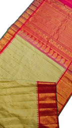 Exquisite Pastel Handloom Gadwal Pure Silk Saree - Luxurion World