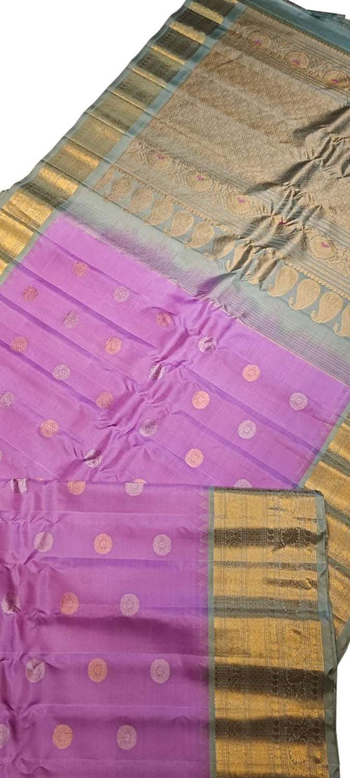 Exquisite Purple Handloom Gadwal Pure Silk Saree - Luxurion World