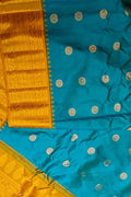 Exquisite Blue Handloom Gadwal Pure Silk Saree - Luxurion World