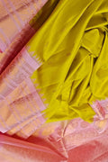 Yellow Handloom Gadwal Pure Silk Saree - Luxurion World