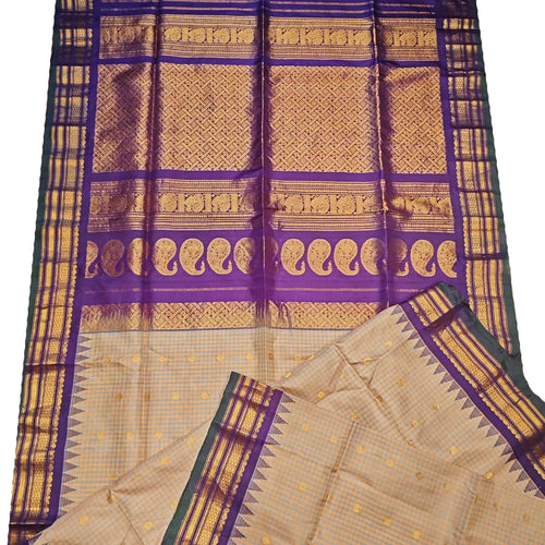 Pastel Handloom Gadwal Pure Silk Saree - Luxurion World