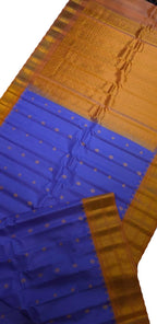 Blue Handloom Gadwal Pure Silk Saree - Luxurion World