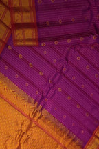 Purple Handloom Gadwal Pure Silk Saree - Luxurion World