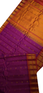 Purple Handloom Gadwal Pure Silk Saree - Luxurion World