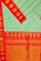 Green Handloom Gadwal Pure Silk Saree - Luxurion World