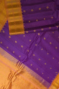 Purple Handloom Gadwal Pure Silk Saree - Luxurion World