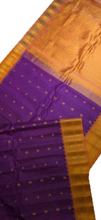 Purple Handloom Gadwal Pure Silk Saree - Luxurion World