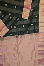 Black Handloom Gadwal Pure Silk Saree - Luxurion World