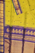 Yellow Handloom Gadwal Pure Silk Saree - Luxurion World