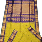 Yellow Handloom Gadwal Pure Silk Saree - Luxurion World
