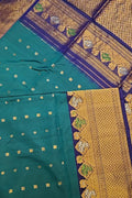 Blue Handloom Gadwal Pure Silk Saree - Luxurion World