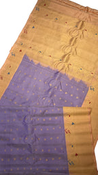 Purple Handloom Gadwal Pure Silk Saree - Luxurion World
