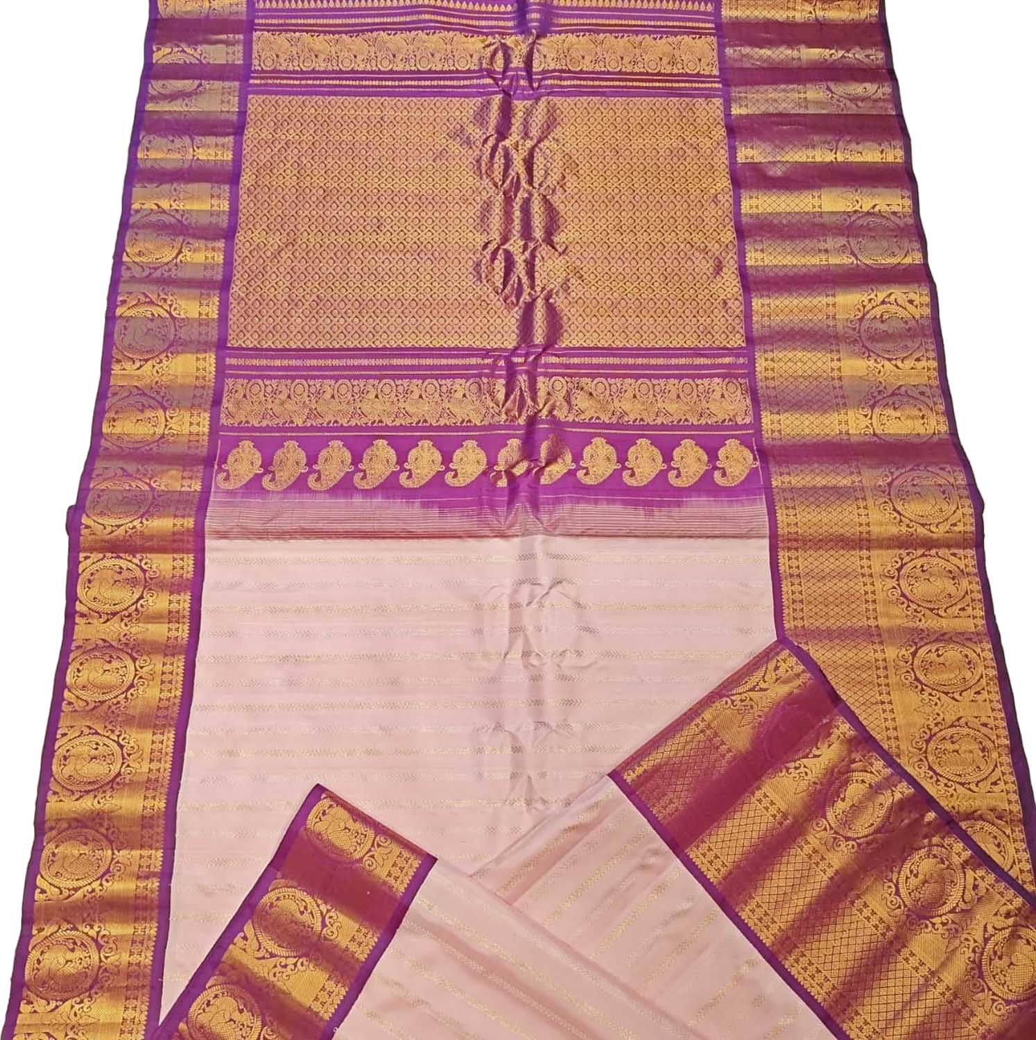 Pink Handloom Gadwal Pure Silk Saree