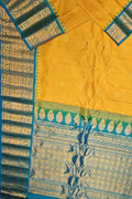 Yellow Handloom Gadwal Pure Silk Saree
