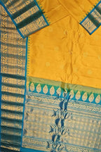 Yellow Handloom Gadwal Pure Silk Saree