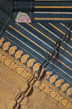 Black Handloom Gadwal Pure Silk Saree