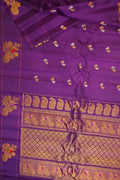 Purple Handloom Gadwal Pure Silk Saree