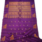 Purple Handloom Gadwal Pure Silk Saree