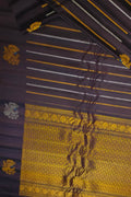 Brown Handloom Gadwal Pure Silk Saree
