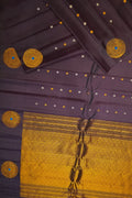 Brown Handloom Gadwal Pure Silk Saree