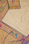 Pastel Gadwal Pure Silk Saree — Soft Zari Weave, Daytime Festive