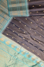 PS1G1MC126091004 Black Handloom Gadwal Pure Silk Saree