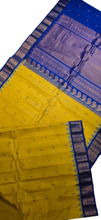 PS1G1MC126091006 Green Handloom Gadwal Pure Silk Saree
