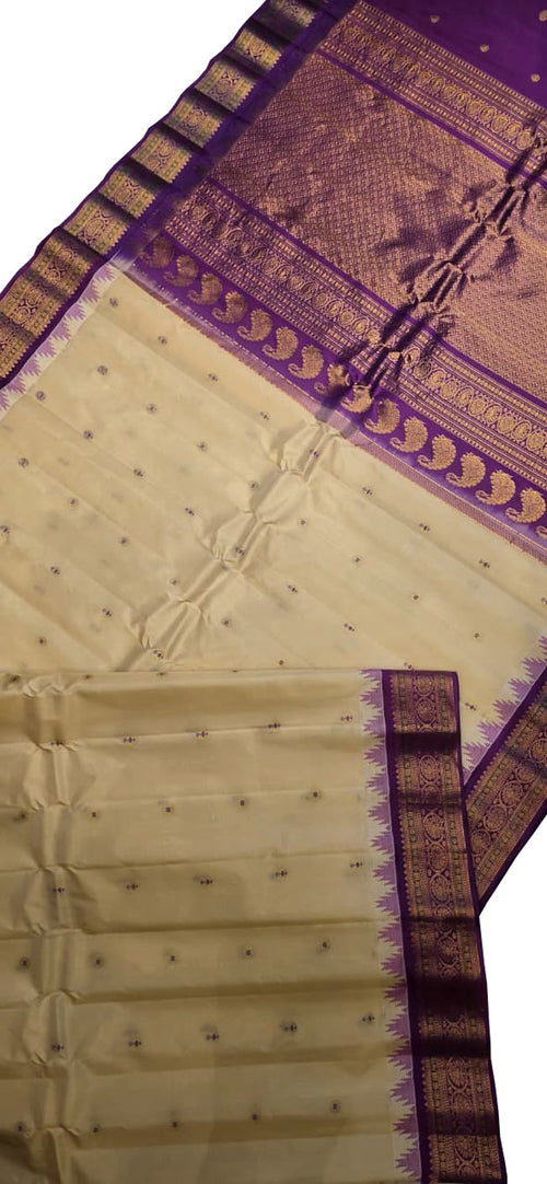 PS1G1MC126091007 Pastel Handloom Gadwal Pure Silk Saree