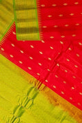 PS1G1MC126091008 Red Handloom Gadwal Pure Silk Saree