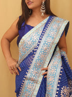 Stunning Blue Gota Patti Georgette Saree for Elegant Occasions - Luxurion World