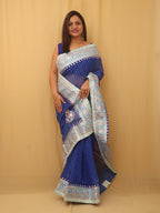 Stunning Blue Gota Patti Georgette Saree for Elegant Occasions - Luxurion World