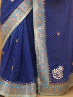 Stunning Blue Gota Patti Georgette Saree for Elegant Occasions - Luxurion World
