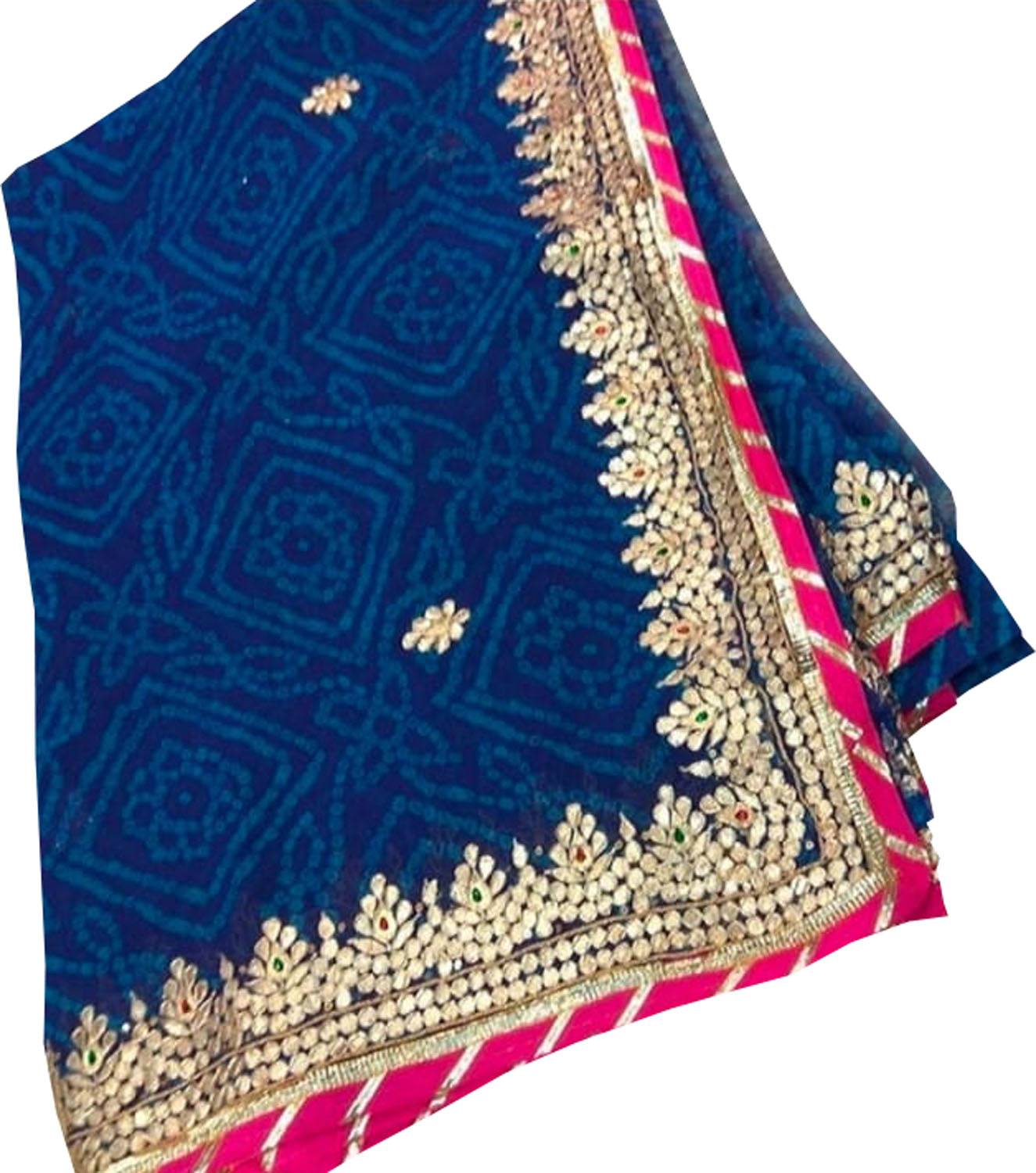 Stunning Blue Gota Patti Georgette Saree - Perfect for Any Occasion - Luxurion World