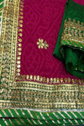 Pink and Green Gota Patti Georgette Saree: A Stunning Ethnic Ensemble - Luxurion World