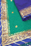Stunning Green and Blue Gota Patti Georgette Saree for Elegant Occasions - Luxurion World