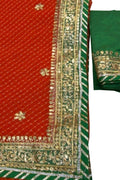 Stunning Orange and Green Gota Patti Georgette Saree for a Chic Look - Luxurion World